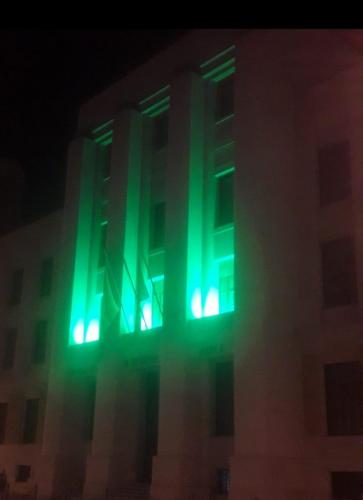 3^ Regione Aerea AM illuminata di verde per la giornata della SLA il 17 settembre